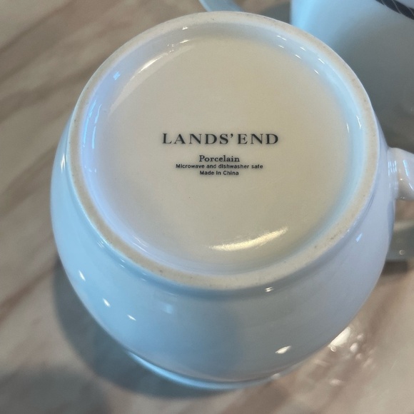 SET OF 2 LANDS' END PORCELAIN COFFEE/HOT CHOCOLATE MUGS - Picture 5 of 5